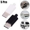Säker anslutning USB3 1 Typ C Hane-kontakt med Svart/Vitt Skal 5st