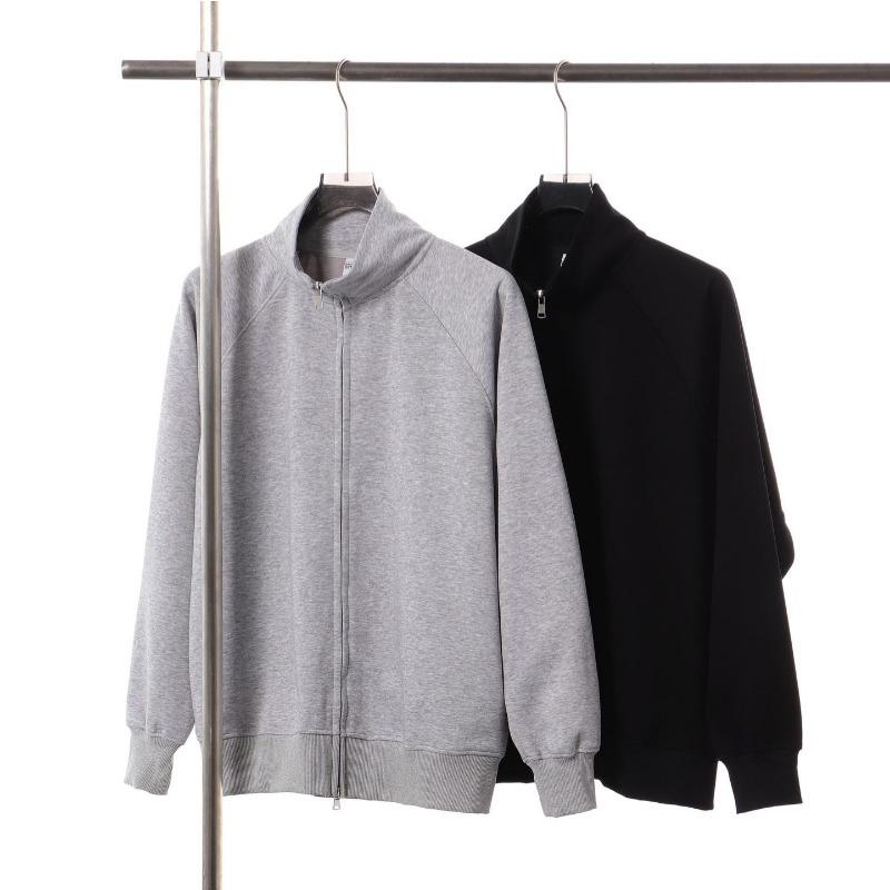 Solid color stand-up neck zipper cardigan jacket men's autumn fashion simple sports and leisure double zipper sweater