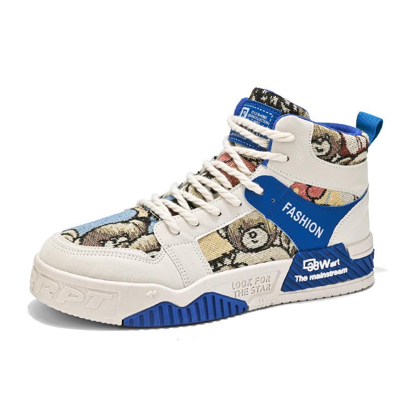 Mode Tenis Graffiti Personalisierte Männer Schuh 2024 Herbst Männer Sport Schuh High Top Canvas Schuh Männer Tennis Trend Skate Schuh Männlichen casual Schuh