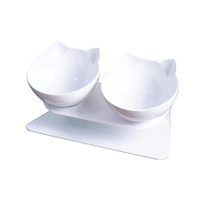 Miska dla kota 1 szt. Miska dla zwierząt Miska uchylna do karmienia Akcesoria dla zwierząt Miska ochronna na szyję Podwójna miska Miska na karmę dla zwierząt Miska na ryż