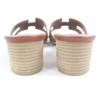 Pristine HERMES Mule Oasis H logo sandals Brown leather Women 36.5 071002Z Used
