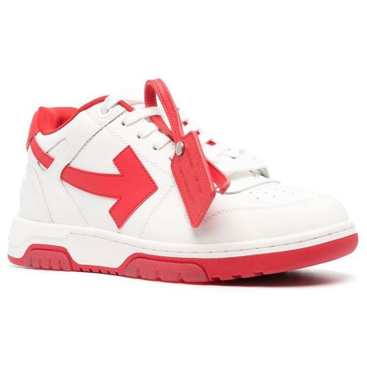 Off-White Out of Office Low White Red Men Sneakers OMIA189F22LEA0010125