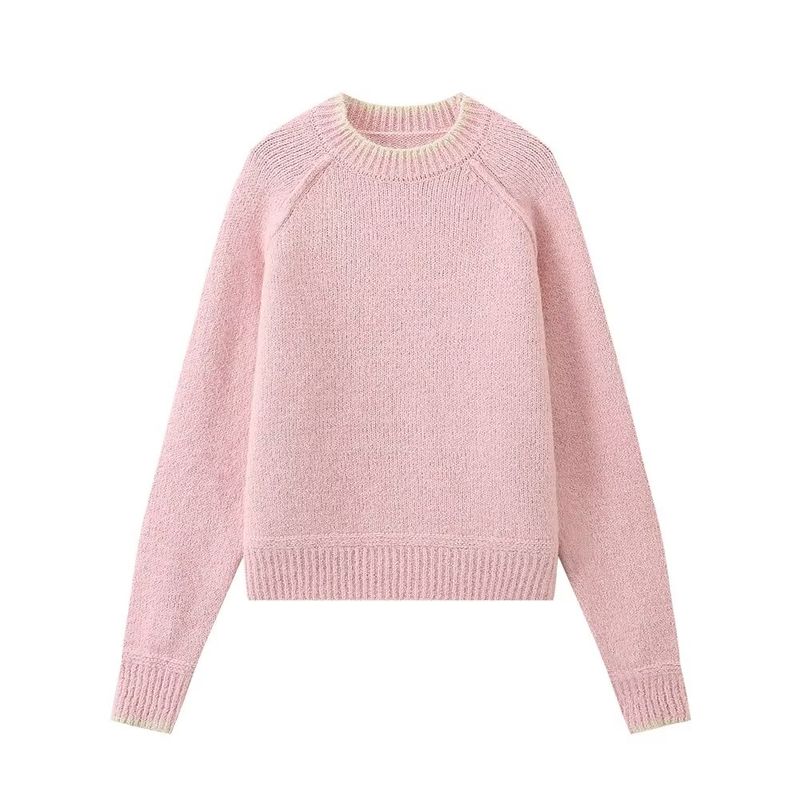 Jnleaog Autumn New Women's Clothing Fashion Style French Style Fashion All-Match Casual Knitting Pullover Tops