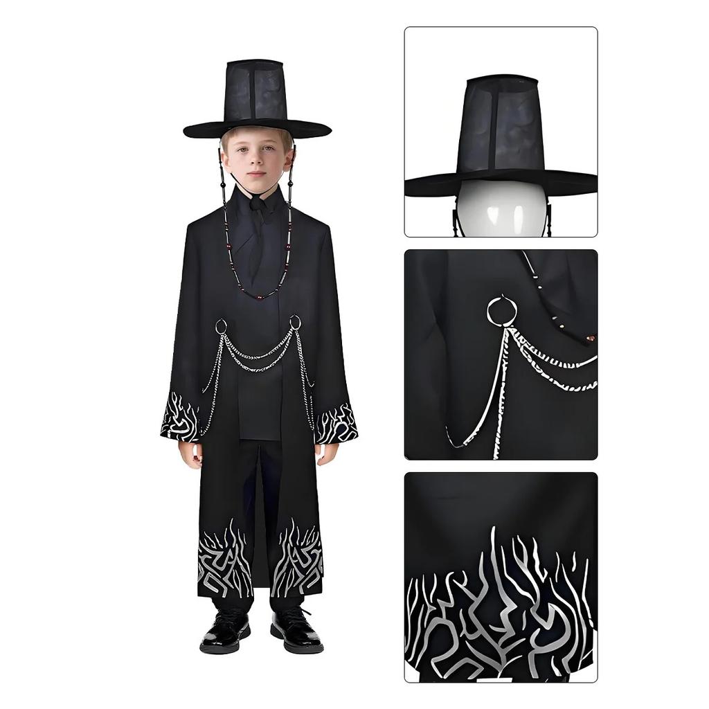 Anime Demon Hunter Saja Boy Jinu Cosplay Costume Kpop Group Singing Korea Style Man Suit Hat Black Y2K Gothic Halloween Kpop Cos