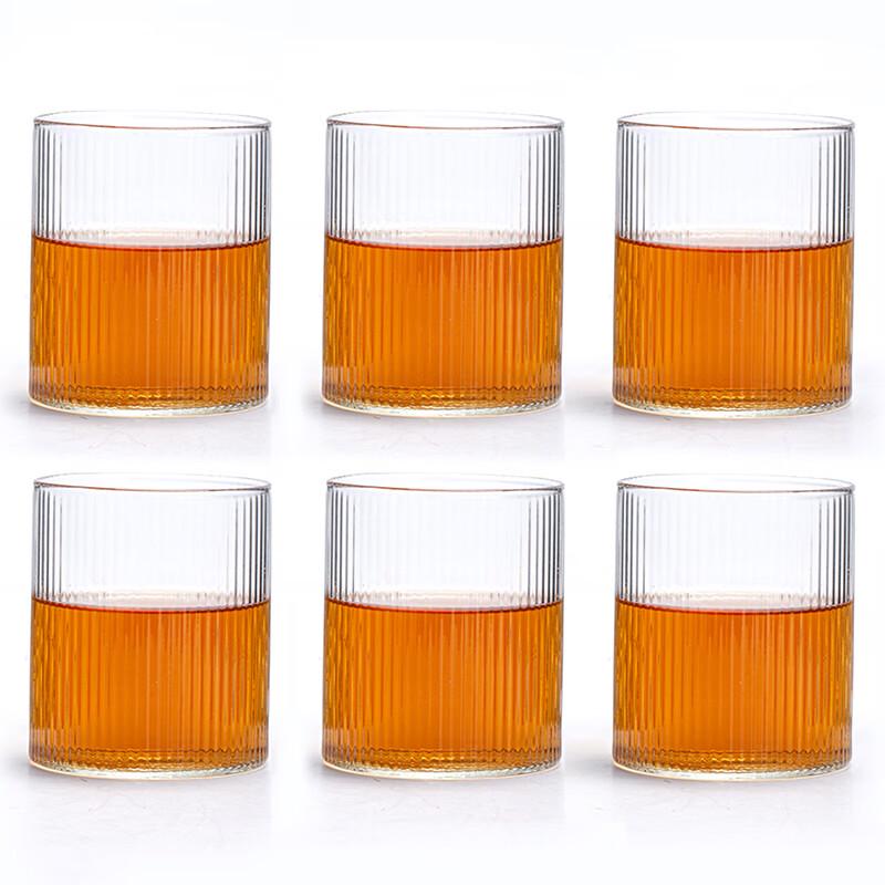 Японские полосатые термостойкие стеклянные питьевые стаканы (Набор из 6)