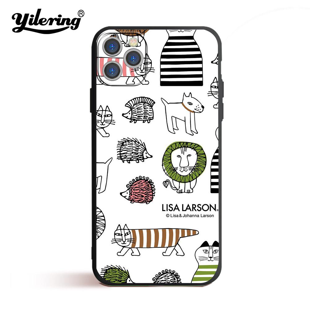 

Модный мягкий черный чехол для телефона Lisa Larson для iPhone 11 12 13 Pro XS MAX 8 7 6 6S Plus X 5S SE 2020 XR 12, мини-чехол для телефона iPhone 13Pro Max