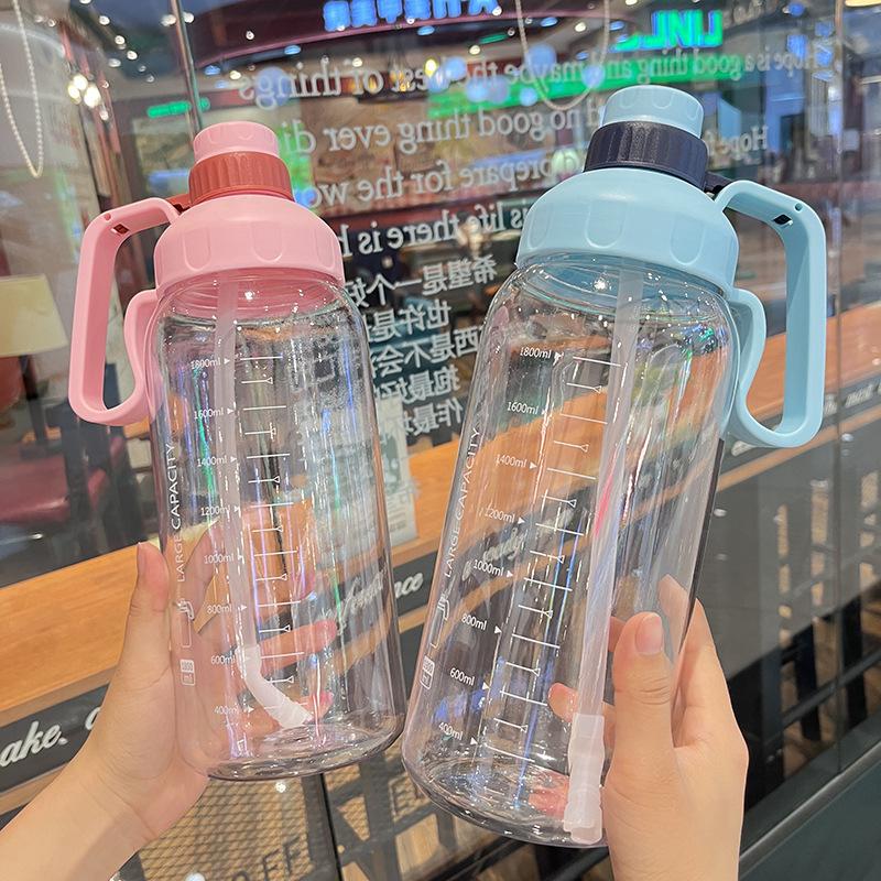 Water bottle strictly selected sports large-capacity plastic cup with scale space cup matte outdoor kettle portable water cup
