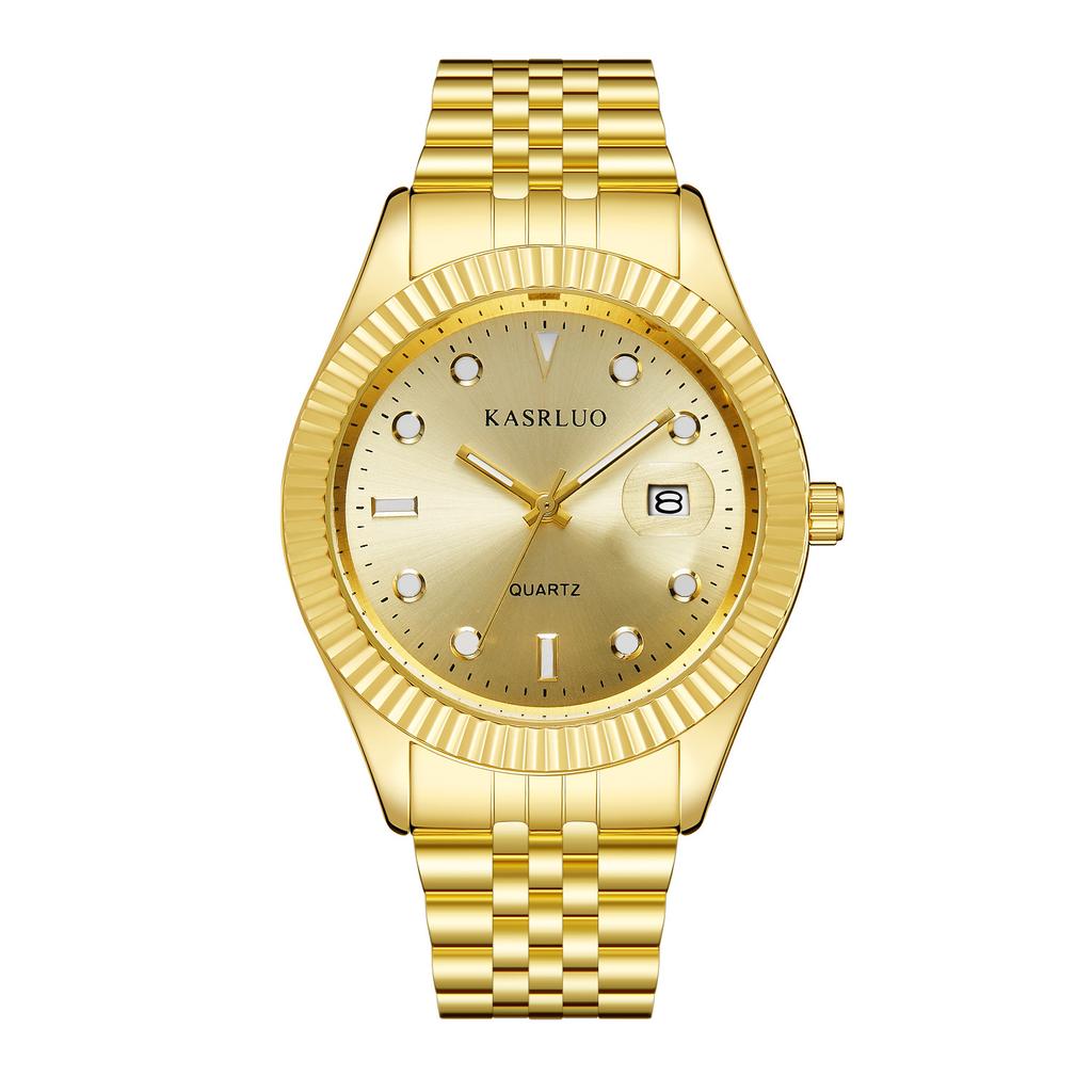 Men'S Watch Business Simple Fashion Trend Calendar Steel Belt High-End Waterproof Men'S Watch Exquisite