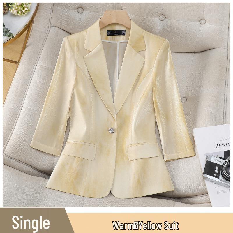 Chaqueta Rosa de Manga Tres Cuartos con Cuello de Solapa para Mujer - Estilo Profesional y Casual para Primavera, Verano y Otoño