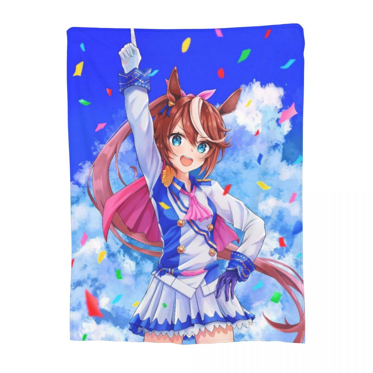 

Uma Musume Pretty Derby Blanket Flannel Autumn/Winter Portable Super Soft Throw Blankets for Bedding Couch Plush Thin Quilt 75x90cm