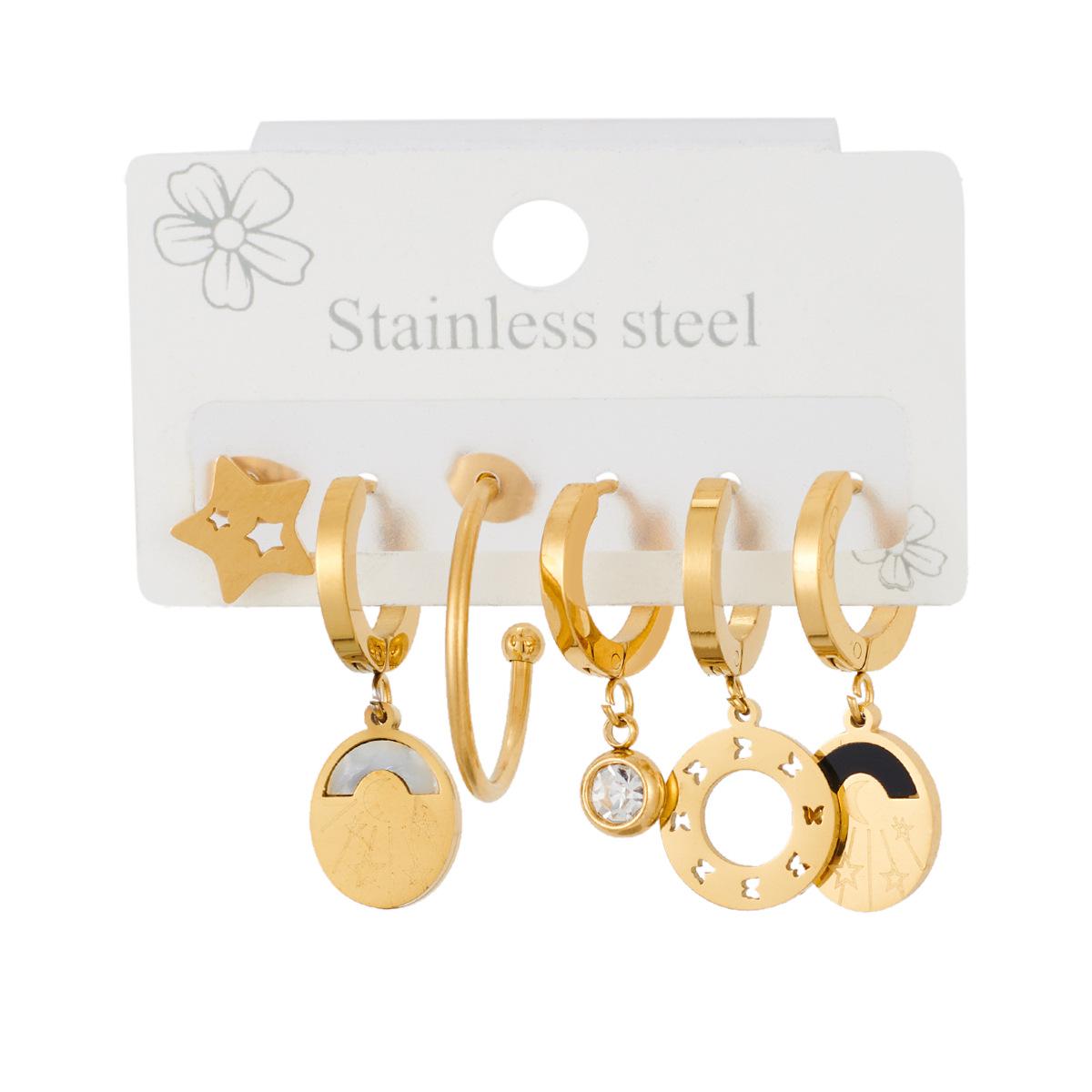 

18K Gold Plated Titanium Steel Earrings: European & American High-end Fashion Design