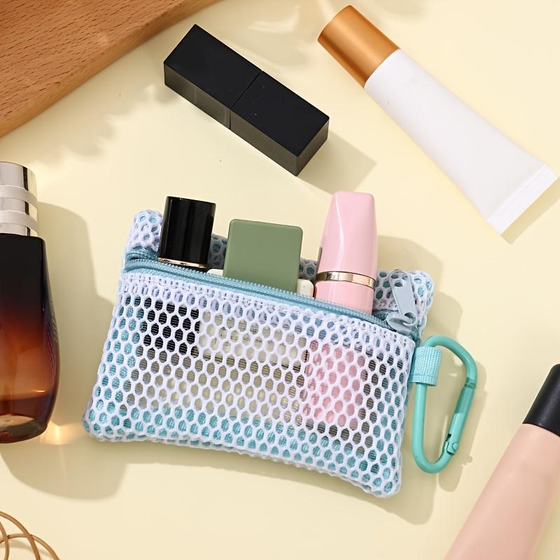 1pc Mini Mesh Zipper Bag Makeup Pouch Available In Multiple Colors, Coin Purse, Small Bag for And Keys, Card Holder, Portable Coin Pouch