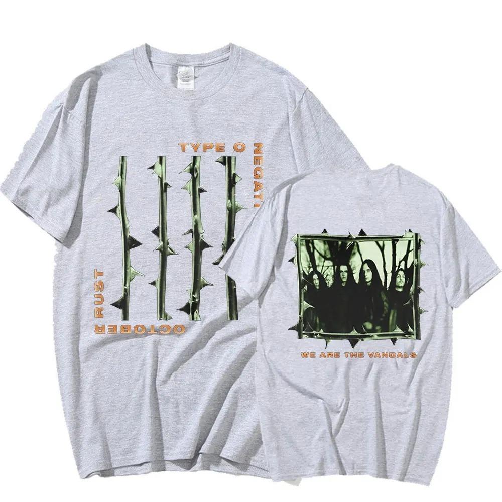 Rockband Type O Negative Tryck Bomulls T-shirt Män Kvinnor Hip Hop Tee Kortärmad T-shirt Sommar Oversized T-shirts Toppar