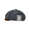Japanese Suede Splicing Denim Newsboy Hat Women Wash Old Beret Retro Literary And Casual Painter Hat
