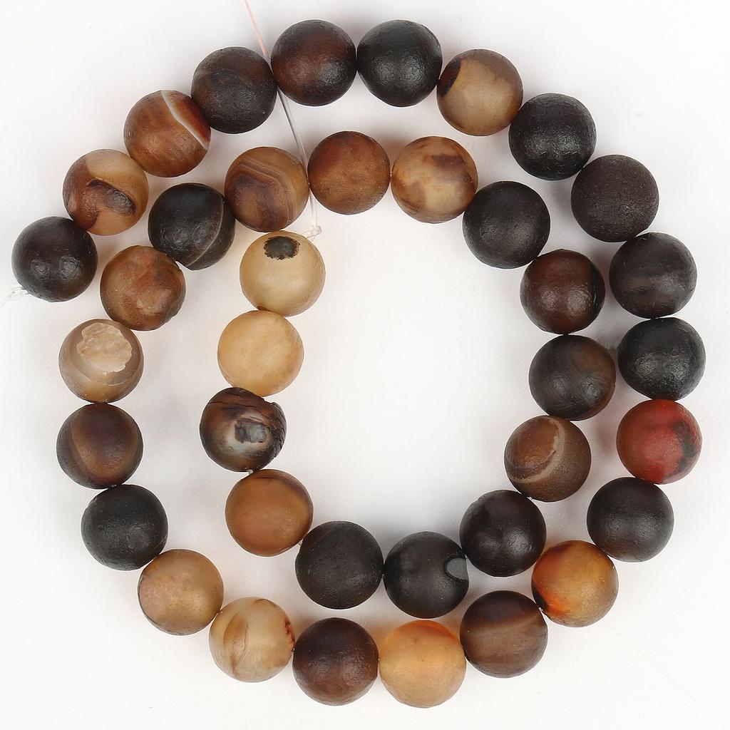 6/8/10mm Natural Stones Beads Coffee Gobi Agate Round Onyx Loose Spacer Beads for Jewelry Making DIY Bracelet Accessories 15inch