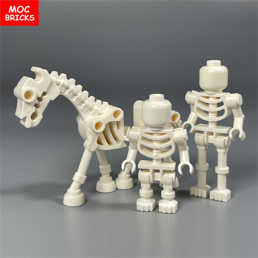 MOC Bricks Military War Medieval Skeleton Horse Animal Action Figures Building Blocks Educational Toys For Children Gifts