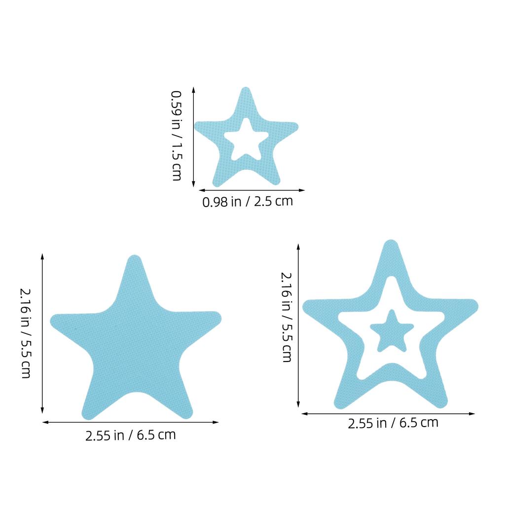 12Pcs Cartoon Star-Shaped Non-Slip Bathtub Stickers Peva Anti-Slip Shower Floor Decals for Kids Bathroom Safety Grip Mat
