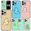 Cute Dinosaur Bear Couple Phone Case For iPhone 13 15 14 12 11 Pro MAX XR X SE XS 7 8 Plus Silicone Black Protection Cover