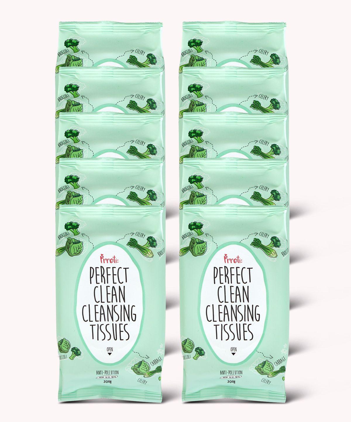 Perfect Clean Daily Cleansing Tissues 30 Sheets, 10 Packs