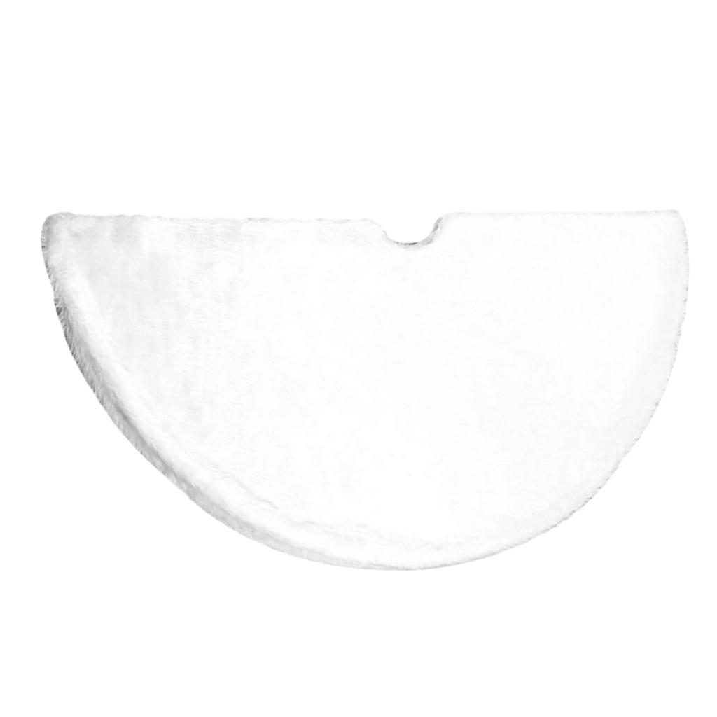 White Tree Skirt 140CM Plush Festival Tree Base Decoration for Family Gathering Holiday Party