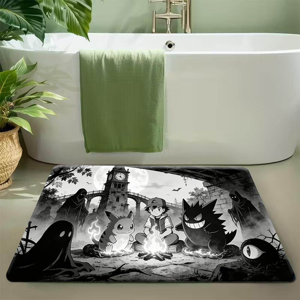 

Pokemon Chandelure Mismagius Spooky Night Print Non-Slip Doormat, Absorbent Floor Mat for Home Decor 40cm x 60cm