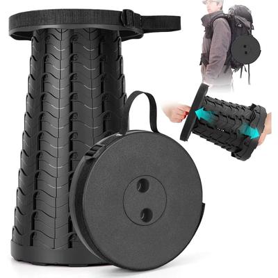 Zusammenklappbarer Hocker, tragbarer, zusammenklappbarer, erweiterbarer Hocker mit Tragegurten, platzsparende Möbelhocker für Zuhause, zum Campen und Angeln