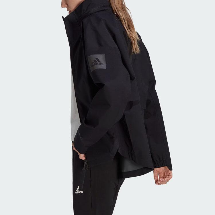 Adidas Myshelter Rain.Rdy Jacket Reflective Logo Sports Casual Hooded Jacket Women Jacket Black HT8774