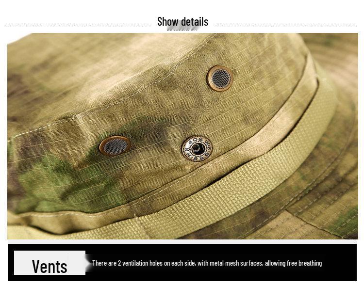 Herren Camouflage Sonnenschutz Fischerhut - Outdoor Angelhut mit runder Krempe