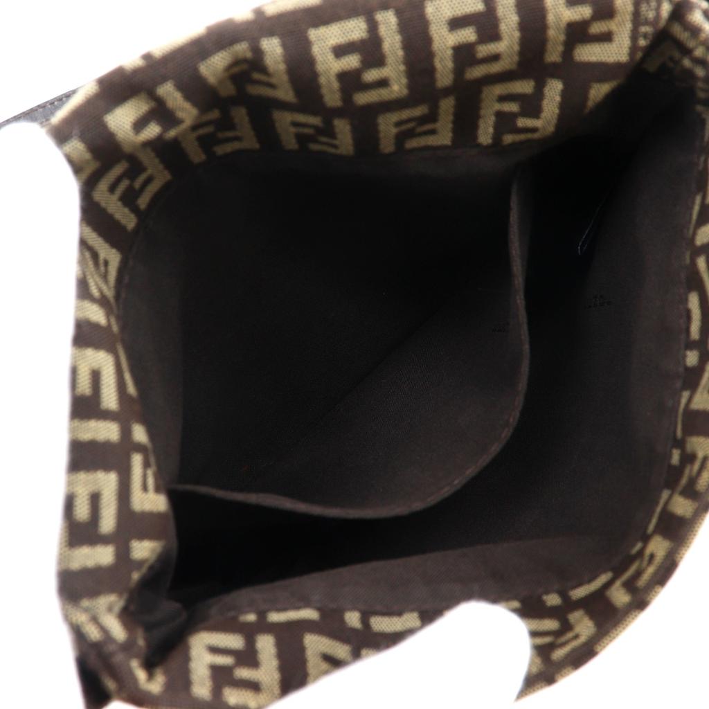 FENDI Zucchino Shoulder Bag 8BT075 Brown canvas Women Used