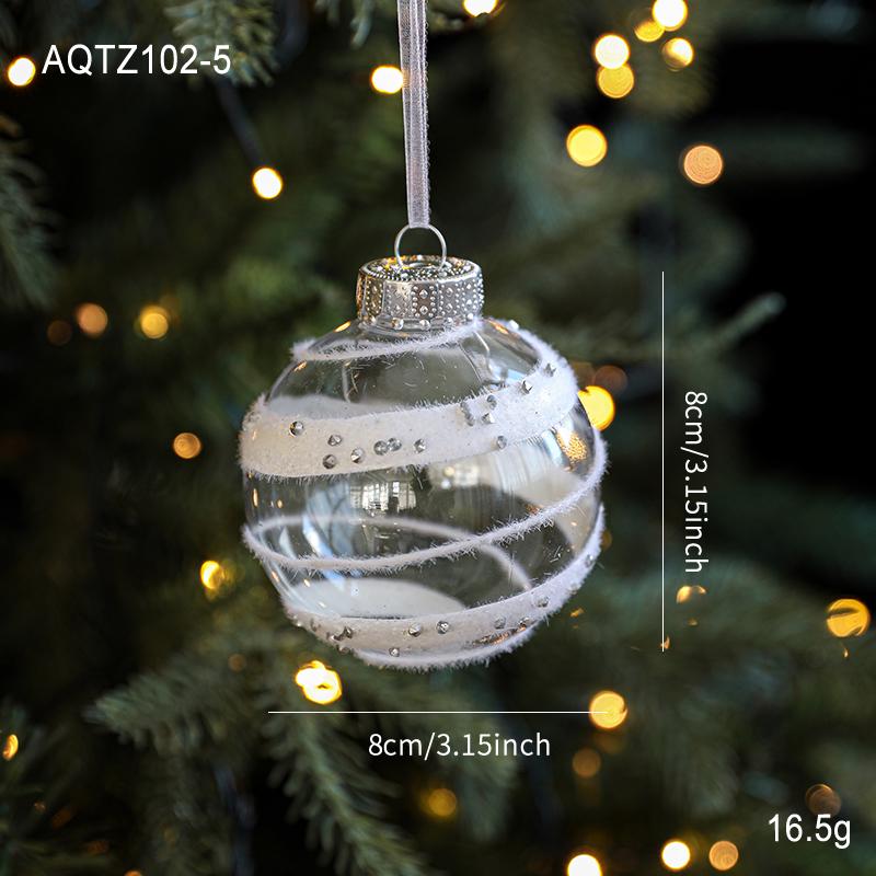 8cm Acrylic Transparent Christmas Tree Ornament Ball