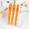 4Pcs Funny Carrot Press Type Black Quick Dry Gel Pen High Value Creative Stress Relief Writing Tool For Study Office School