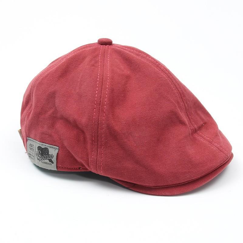 

Новая мужская винтажная льняная мода хип-хоп однотонный берет с боковой этикеткой 1973 женская шляпа винтажная шапочка берет в стиле толпы красный