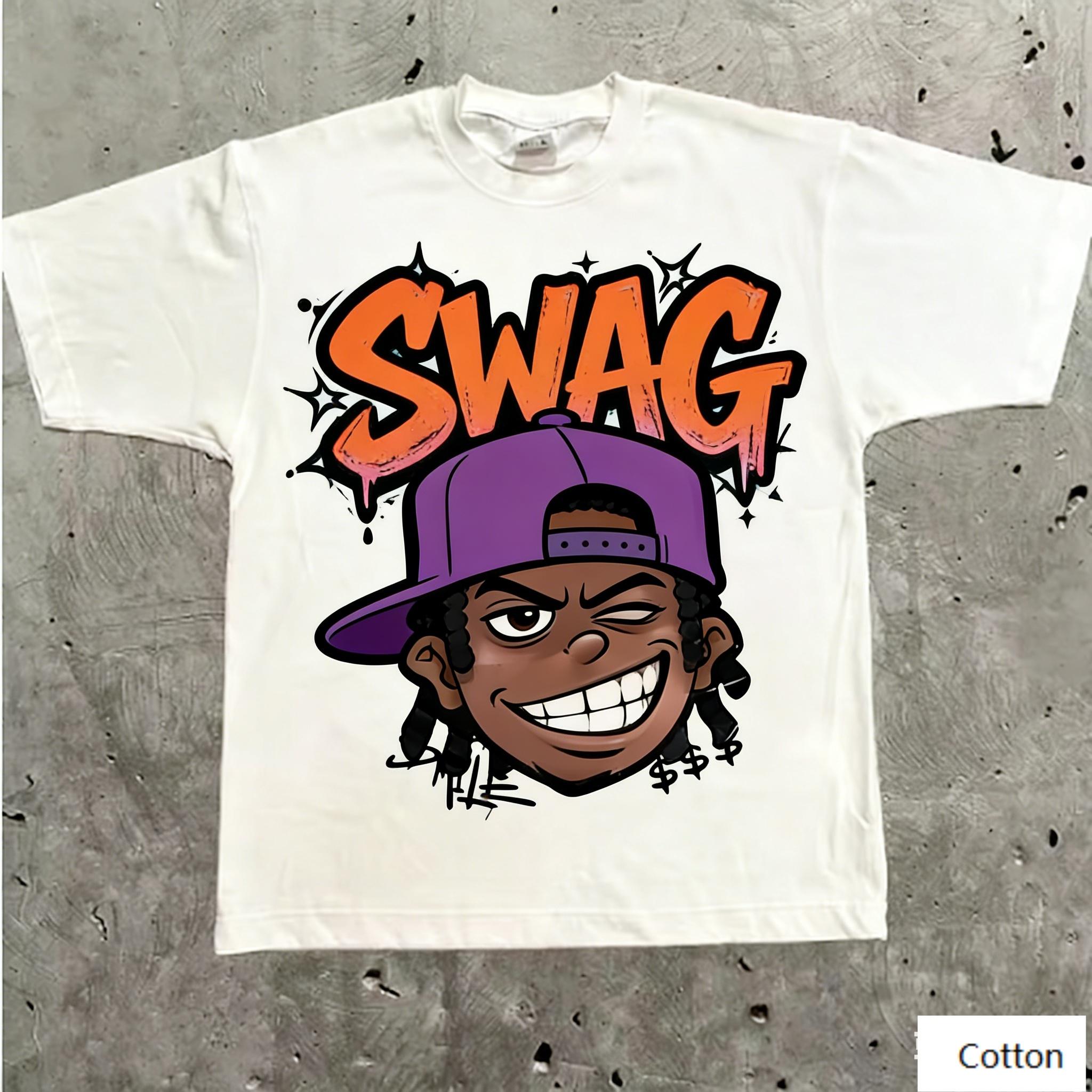 Vintage 90s HipHop Unisex Cotton TShirt with Retro Cartoon Character Art and Graffiti Print Retro Streetwear Tee M