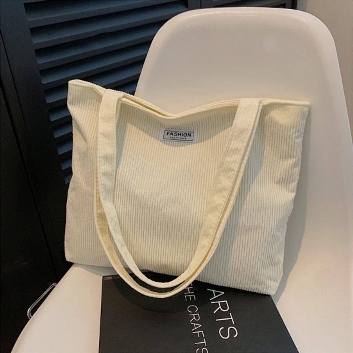

Popular fashi Korean corduroy solid color handbag foreign style single shoulder underarm bag Tote bag female a pack бежевый