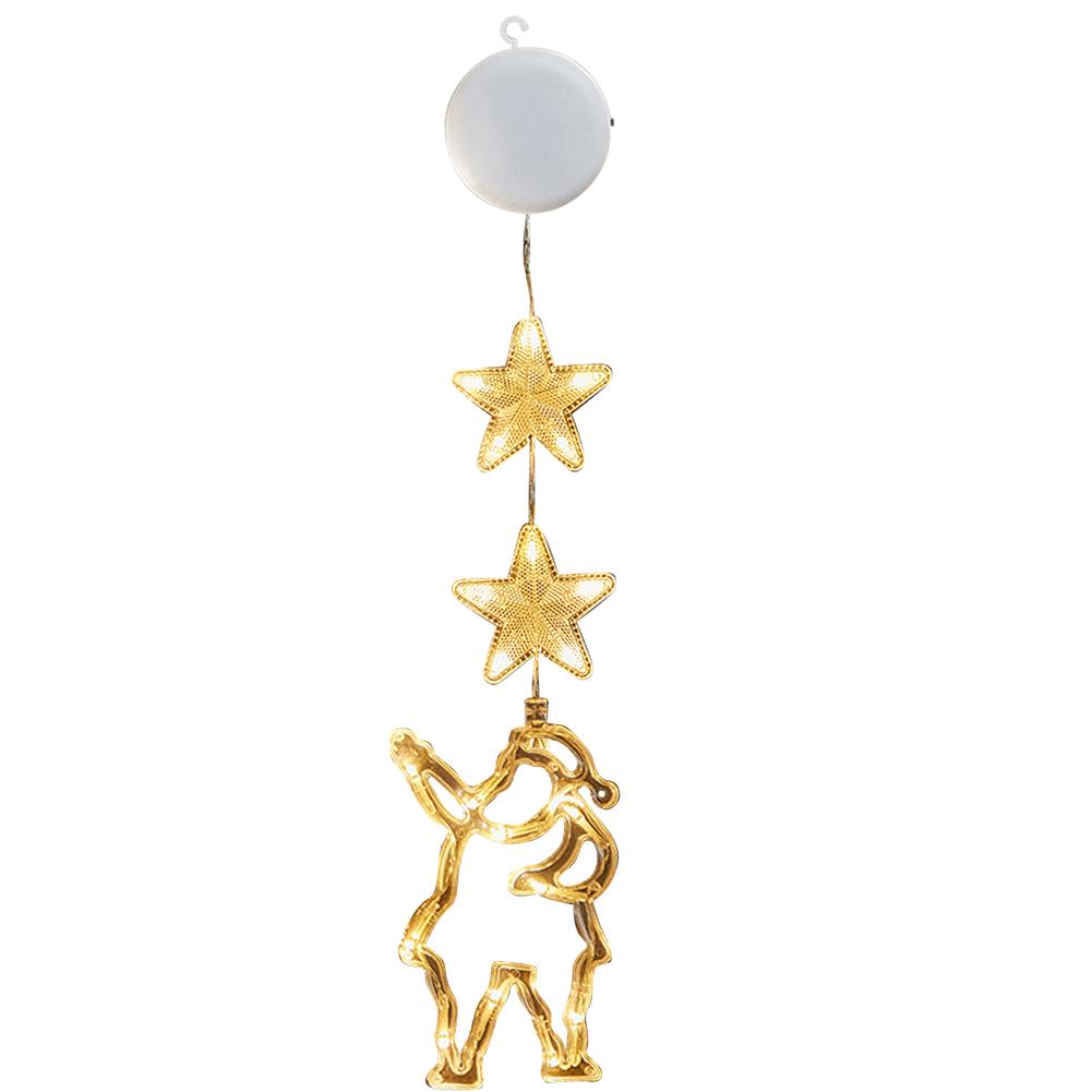 3 Pack Christmas Window Decoration Light Battery Operated Window Hanging Light with Suction Cup Christmas Home Shop Party Gifts