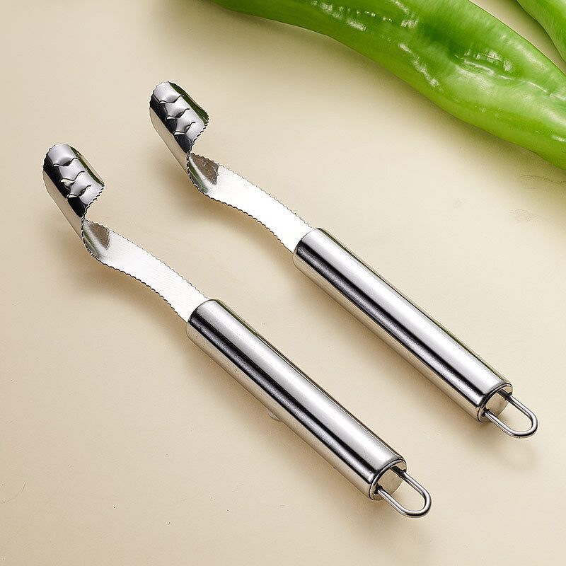 Pepper Core Remover, 1pcs Stainless Steel Bitter Melon Chili Pepper Seed Remover Coring Knife Rotating Vegetable Cutter