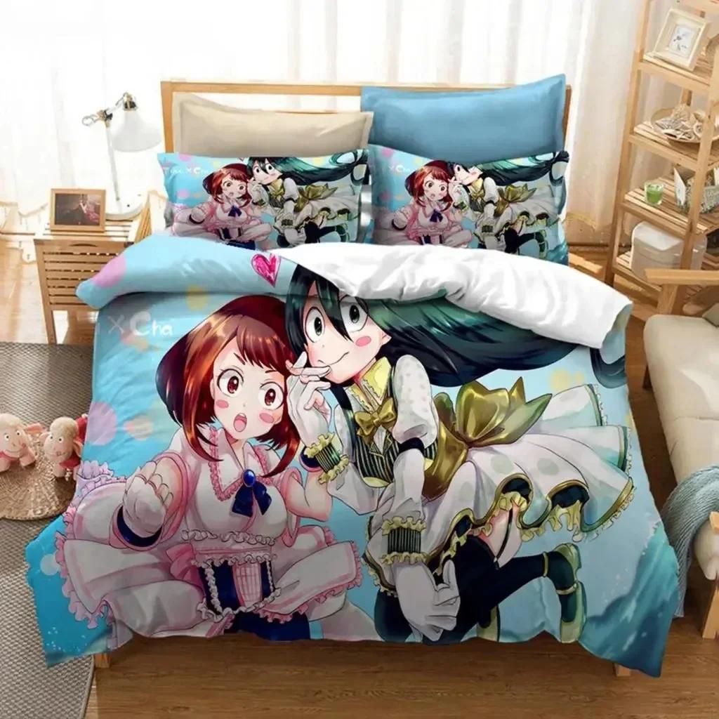

Anime My Hero Academia Printed Bed Set Duvet Cover Pillowcase Bedding Set Bed Linen Sheet Quilt Cover Full Queen King Size 135x200cm