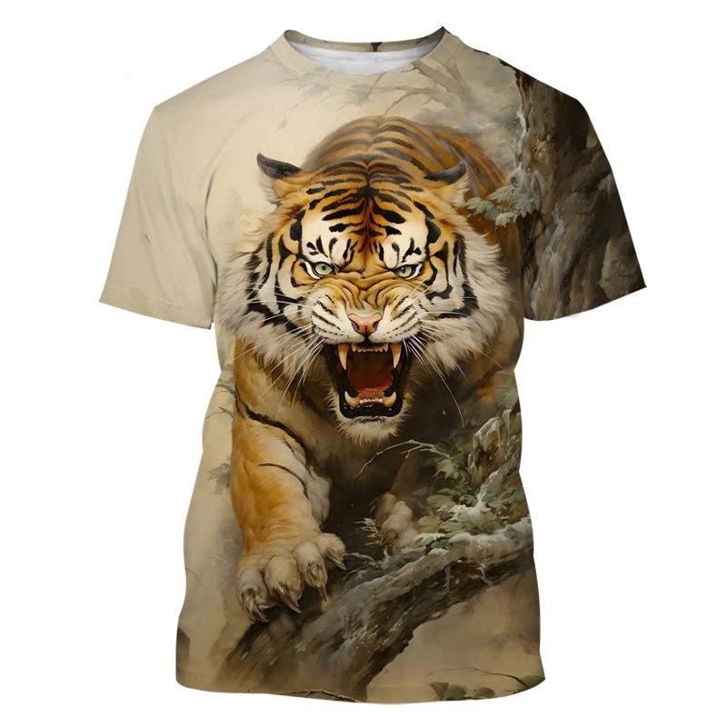 

Футболка Tiger Muay Thai Kick Boxing 3D Print Vintage Training UV Protect Quick Dry Men Women Unisex Short Sleeve Round Neck MMA Mix Martial Art 6XL