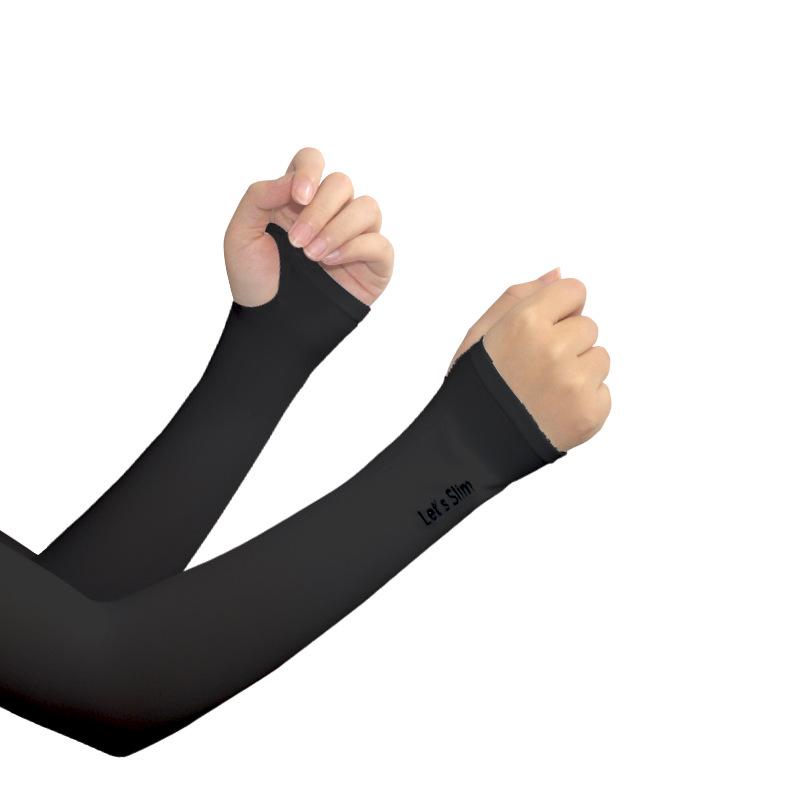 Custom UV Protection Ice Silk Arm Sleeves for Men & Women – Long, Solid Color, Summer Outdoor Wear