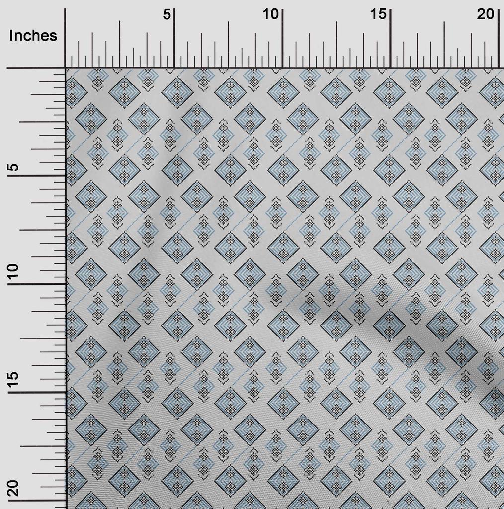 oneOone Bavlněná Flex Fabric Diamond Geometric Print Fabric By The Yard 40 Inch