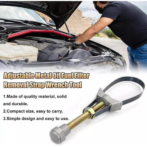 Auto Car Diameter Adjustable Oil Filter Removal Strap Wrench Tool, New Upgrades Adjustable Oil Filter Wrench, 60mm To 110mm Diameter Adjustable