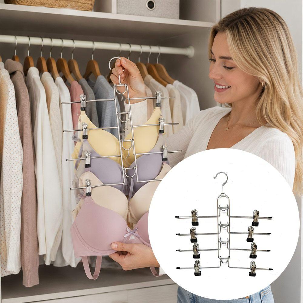 Non Slip Tips Multi Layer Hanger Metal Skirt Hanger New Trouser Hanger  Closet Organization