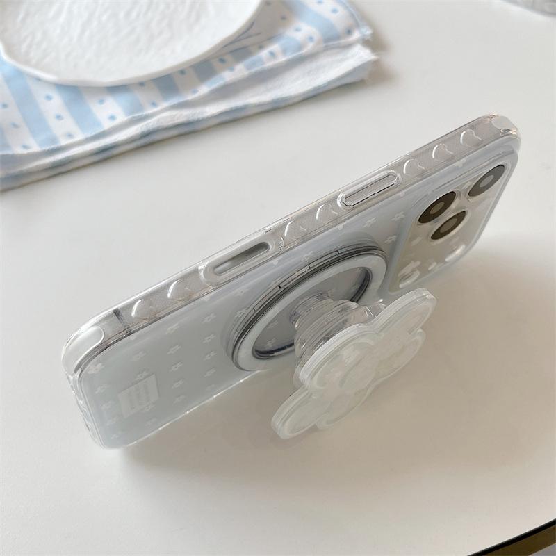 Funda Azul Floral con Soporte Magnético para iPhone 17 Pro Max