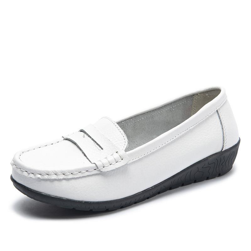 Leather Womens Loafers With Soft Pu Insole For Casual Summer Wear
