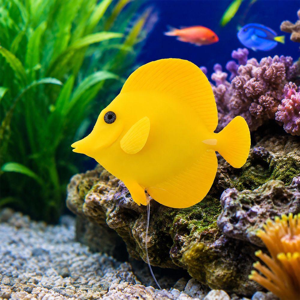 Golden Tang Fish Fish Tank Ornament Silicone Fish Ornament Underwater Decoration