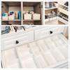 2PCS Expandable Storage Drawer Organizers Sliding Bin Plastic Desk Drawer Trays with Removable Dividers Adjustable Makeup Storage Bins for Bedroom,