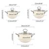 Enameled Iron Casserole-Dish Pot for w/ Premium 304 Stainless Steel Handle Lid Non-Stick Kitchen Cookware 2L/2.5L/4.7L S
