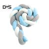 Knot Ball Pillow Braided Crib Bumper European Knit Baby Bed Rail Cover Soft Fluffy Round Throw Pillow for Bedroom Sofa Couch