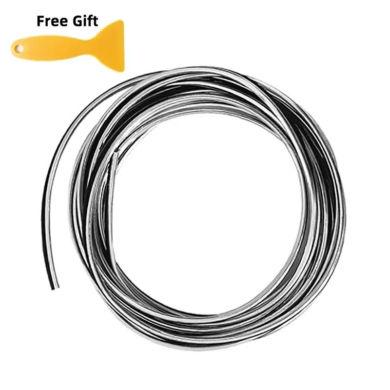 

5M Автомобильный ПВХ молдинг для салона автомобиля, отделка салона автомобиля, вставка для стайлинга, декоративные молдинги, полоса, декоративная линия для автомобиля серебряный