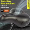 Mountain Bike Sponge Seat Cushion Reflective Wide Saddle with Shock Absorbing Spring